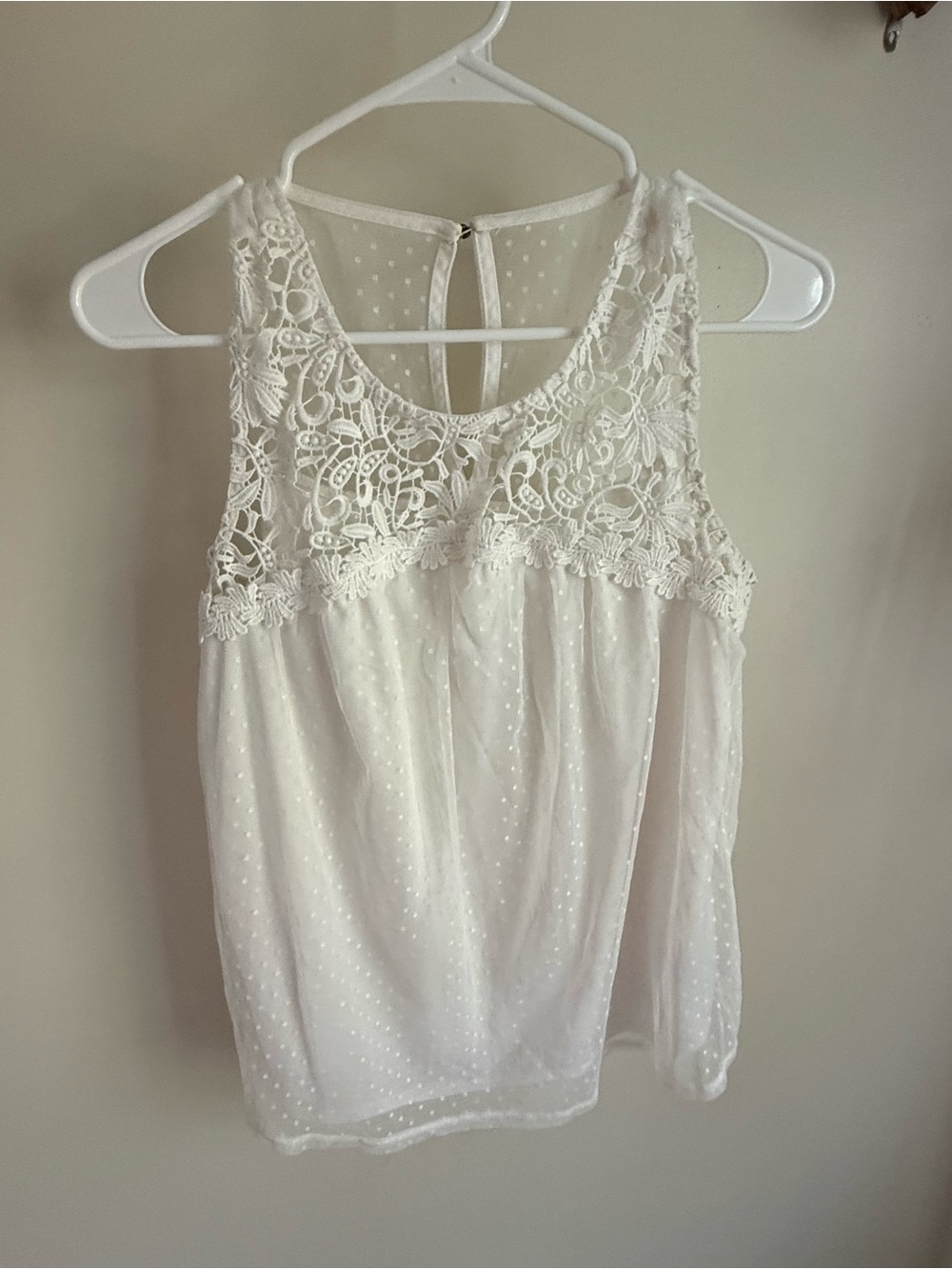 Maurices White Lace Yoke Tank